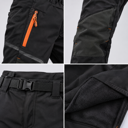 Plain Fleece-Insulated Thermal Pants - Waterproof Softshell, Below the Ankle, Heat Reflective, Zip Pockets