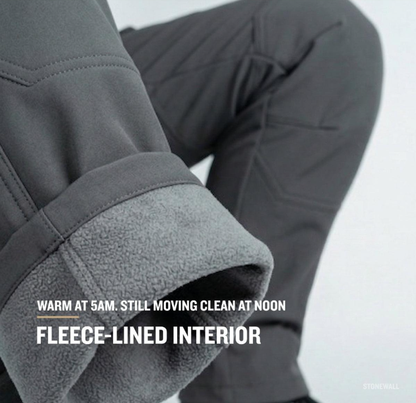Plain Fleece-Insulated Thermal Pants - Waterproof Softshell, Below the Ankle, Heat Reflective, Zip Pockets
