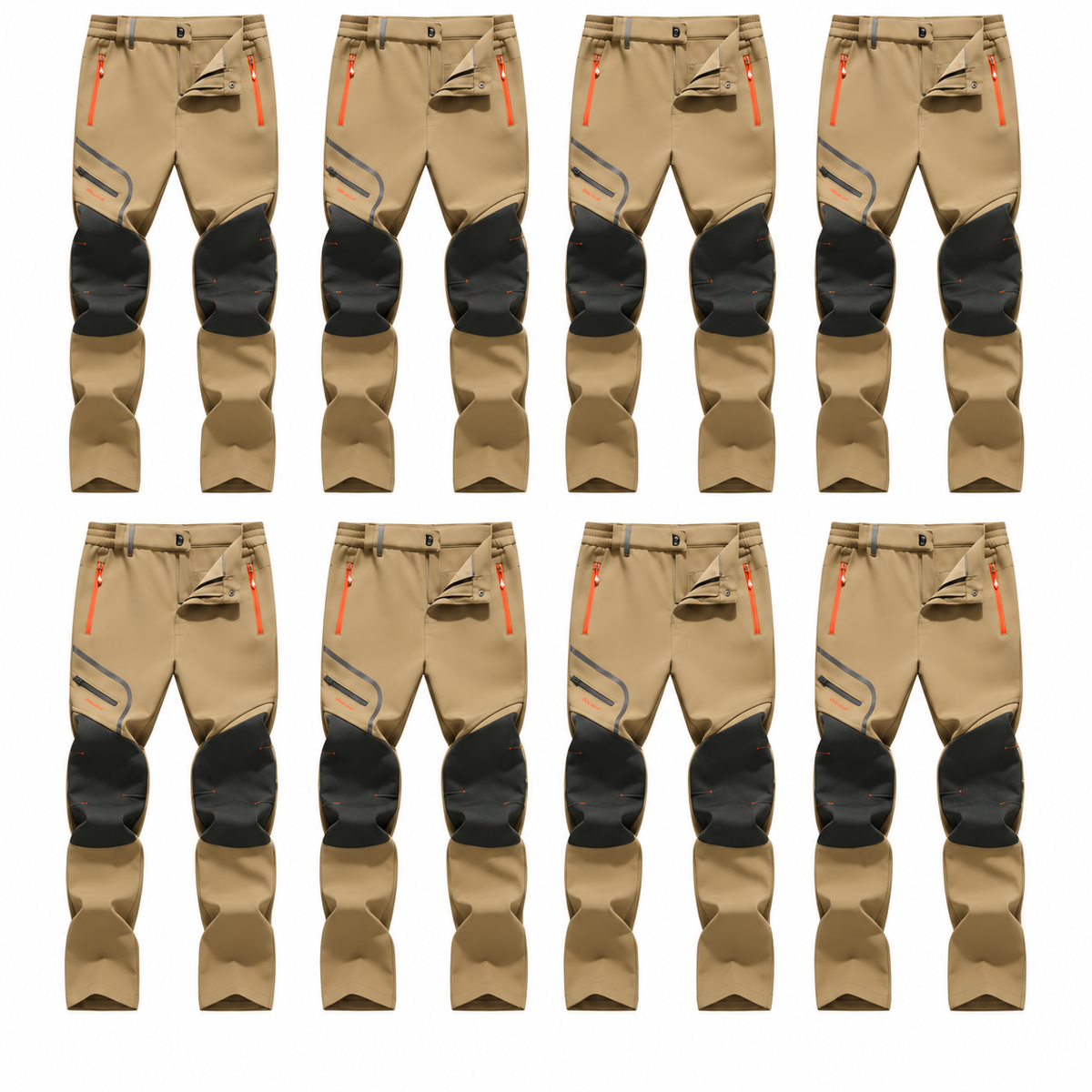 Plain Fleece-Insulated Thermal Pants - Waterproof Softshell, Below the Ankle, Heat Reflective, Zip Pockets